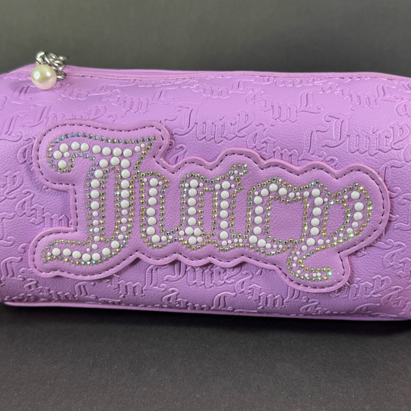 Juicy Couture String Of Pearls Roll Bag Violet Tulle - Rhinestone logo - Picture 7 of 8